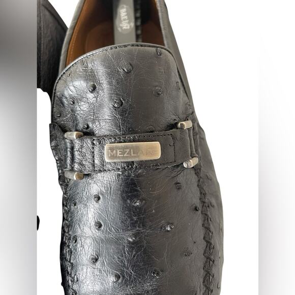 MEZLAN Genuine Black Ostrich Men Loafer Dress Shoe\'s Sz 9 M main image 6